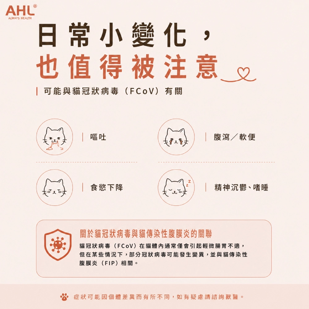 貓咪腸胃道症狀與多貓環境可考慮進行 FCoV 初步篩查