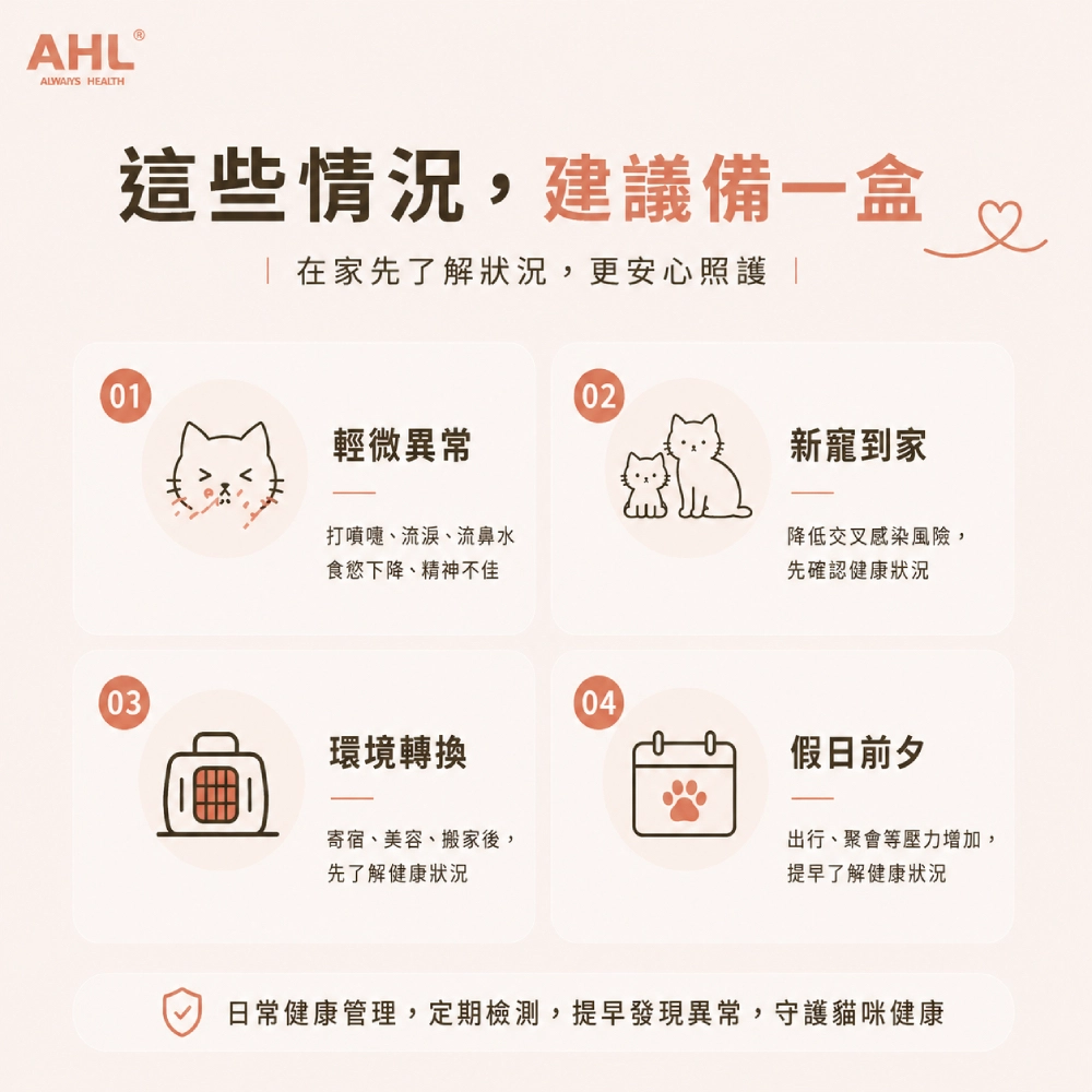 AHL 貓瘟病毒 FPV 快篩建議使用情境